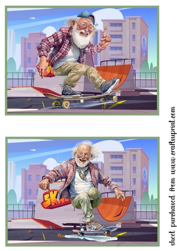 2 Grandad at the skate park card fronts 1