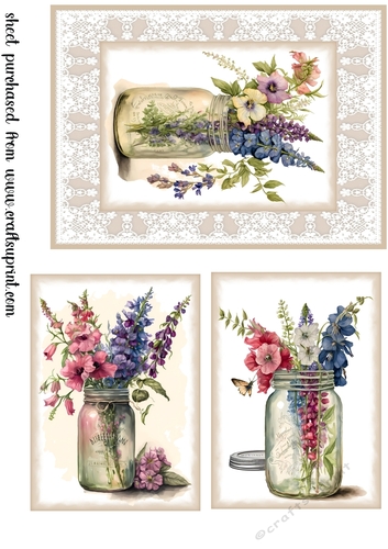 Cottage flowers card front
