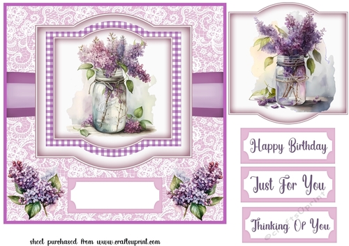 Vase of lilacs card front 1