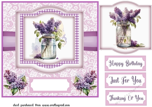 Vase of lilacs card front 2
