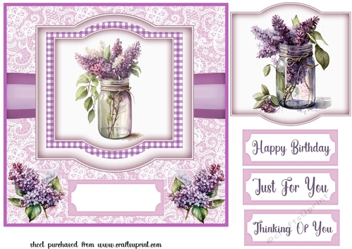 Vase of lilacs card front 3