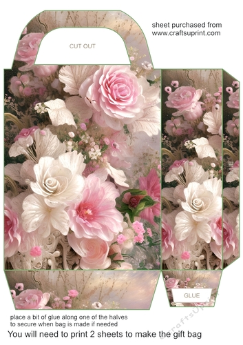 PInk shabby chic gift bag 1