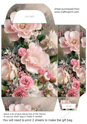 PInk shabby chic gift bag 3