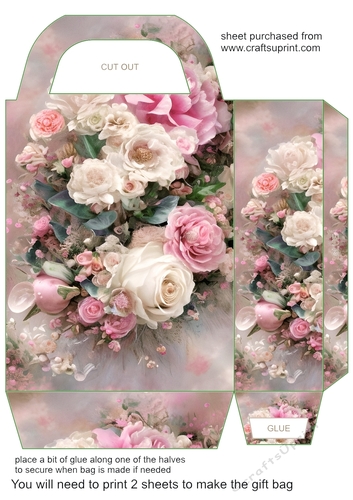 PInk shabby chic gift bag 4