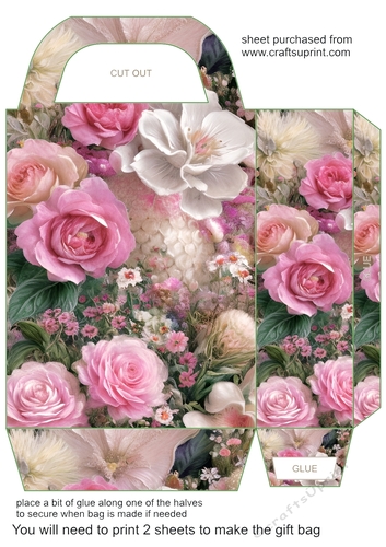 PInk shabby chic gift bag 5