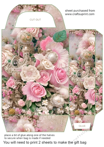 PInk shabby chic gift bag 6