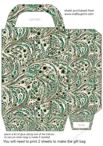 Emerald green and gold gift bag 2