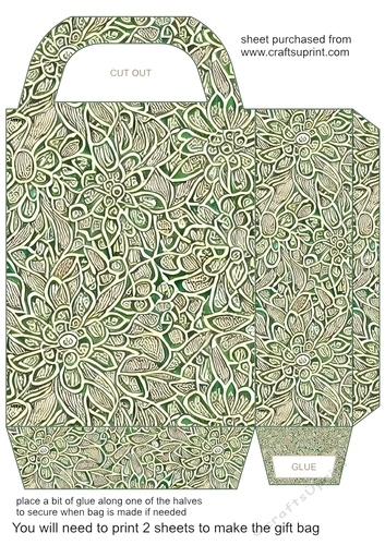 Emerald green and gold gift bag 3