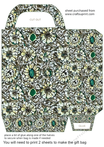 Emerald green and gold gift bag 4