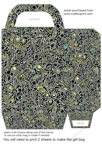 Emerald green and gold gift bag 5