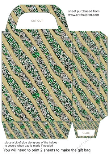 Emerald green and gold gift bag 6