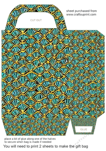 Emerald green and gold gift bag 10
