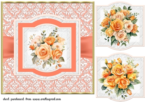 Apricot rose card front 1