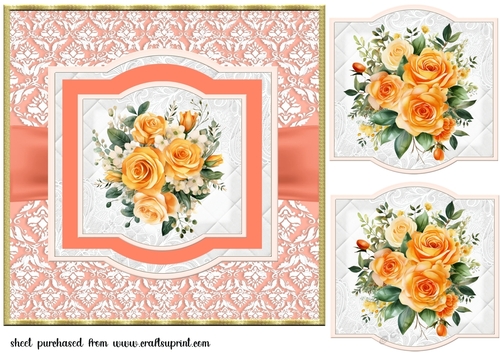 Apricot rose card front 2