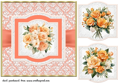 Apricot rose card front 3