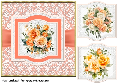 Apricot rose card front 4