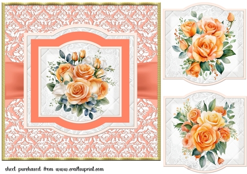 Apricot rose card front 5
