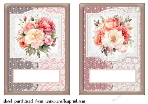 2 Roses and peonies card fronts/toppers (7x5 aprox) 1