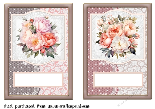 2 Roses and peonies card fronts/toppers (7x5 aprox) 2