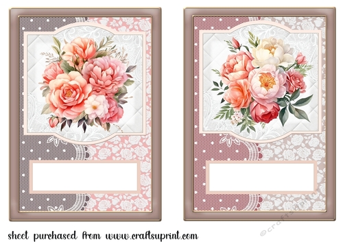 2 Roses and peonies card fronts/toppers (7x5 aprox) 3
