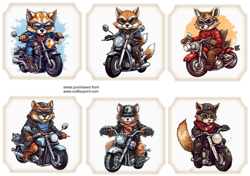 6 Animal biker toppers