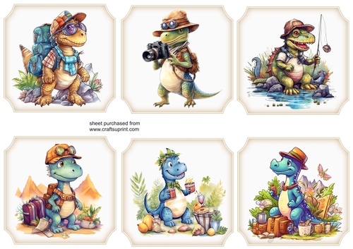 6 Wanderlust dino toppers