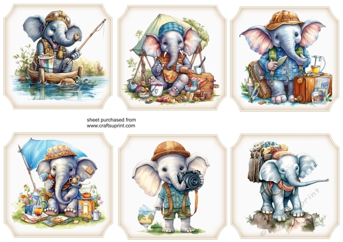 6 Wanderlust elephant toppers