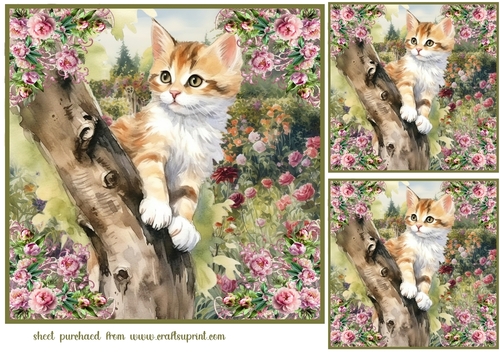 3 Cat in tree card front/toppers 1