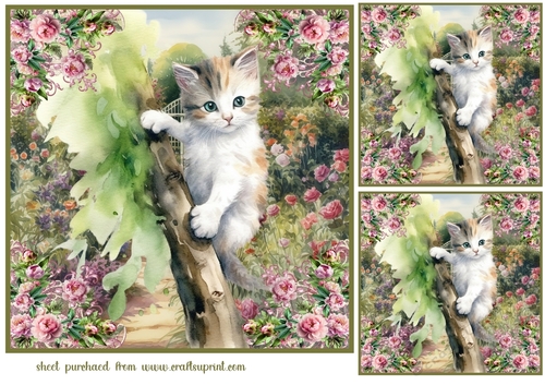 3 Cat in tree card front/toppers 3