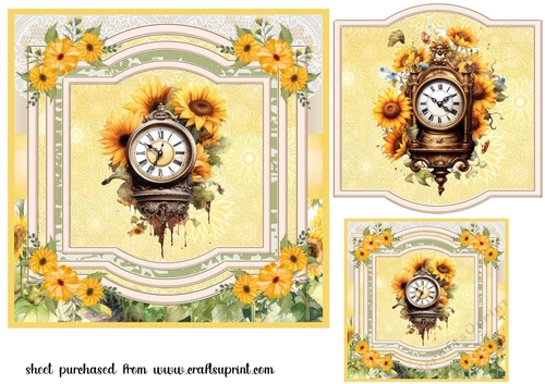 Sunflower clock card front 2