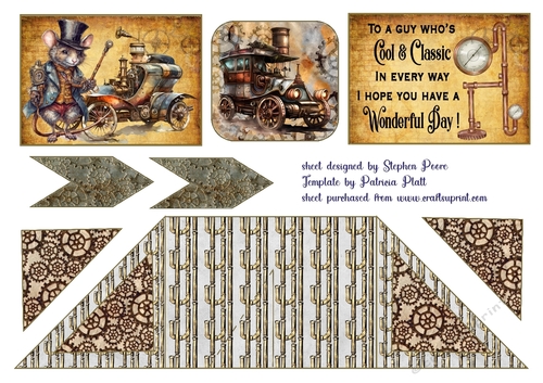 Steampunk mouse criss cross card