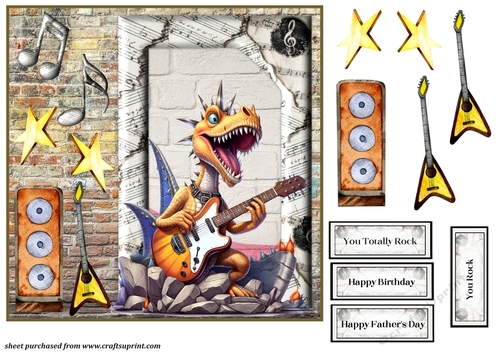You rock animal card front 2