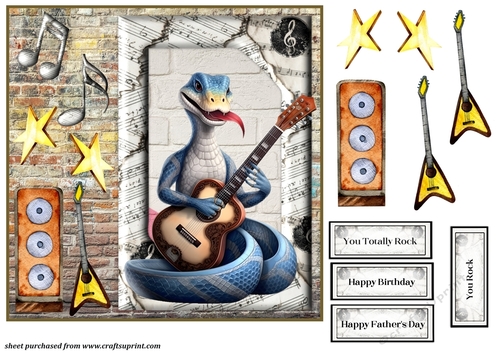 You rock animal card front 4