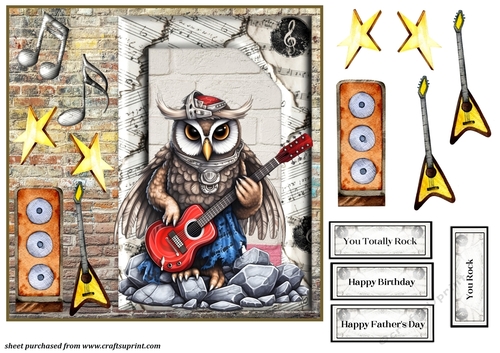 You rock animal card front 5