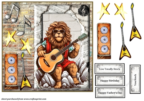 You rock animal card front 6