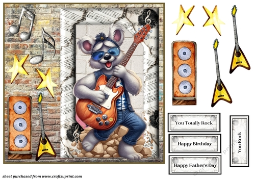 You rock animal card front 7
