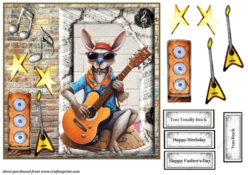 You rock animal card front 8