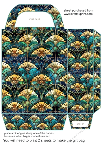 Peacock stained glass gift bag 1