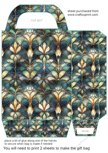 Peacock stained glass gift bag 2