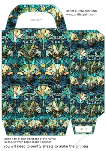 Peacock stained glass gift bag 3