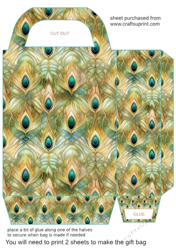 Peacock stained glass gift bag 4