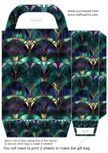 Peacock stained glass gift bag 6