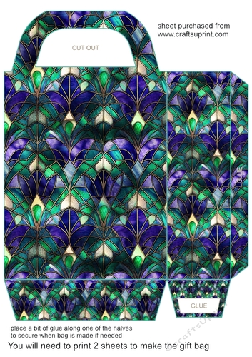Peacock stained glass gift bag 7