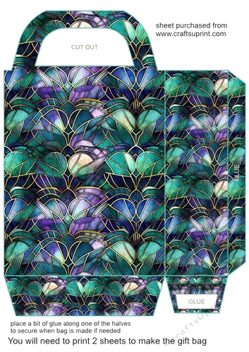 Peacock stained glass gift bag 8