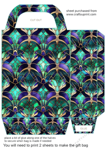 Peacock stained glass gift bag 9