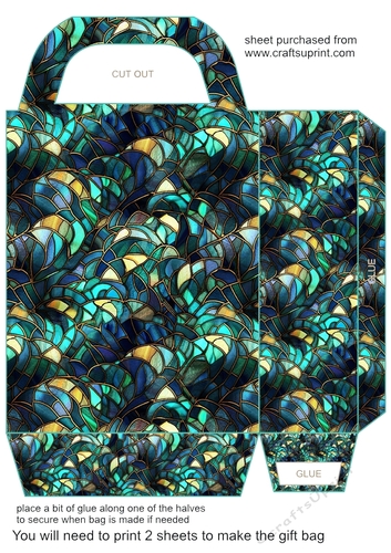 Peacock stained glass gift bag 10