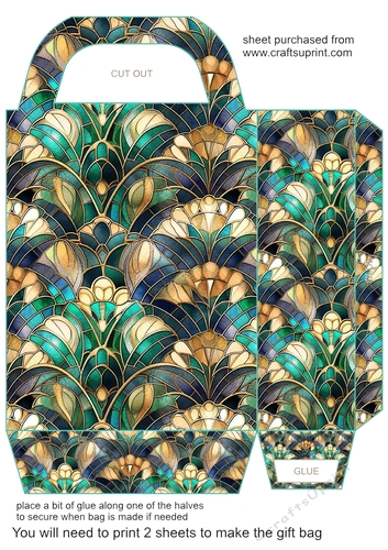 Peacock stained glass gift bag 11