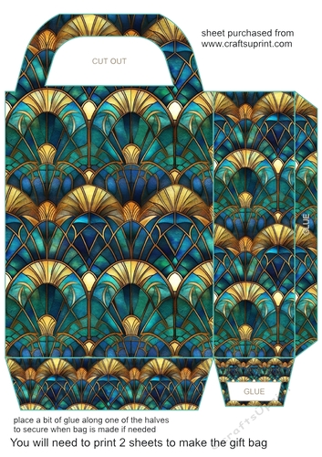 Peacock stained glass gift bag 12