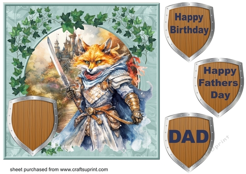 Fox guarding castle card front 1