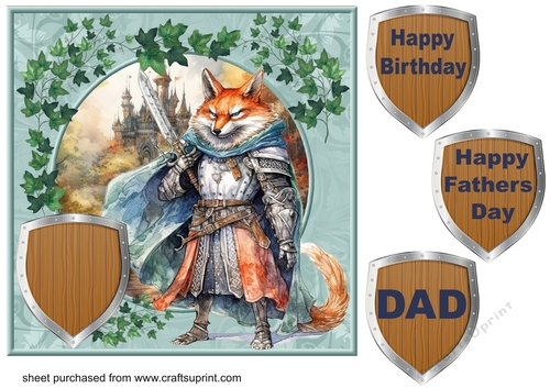Fox guarding castle card front 2